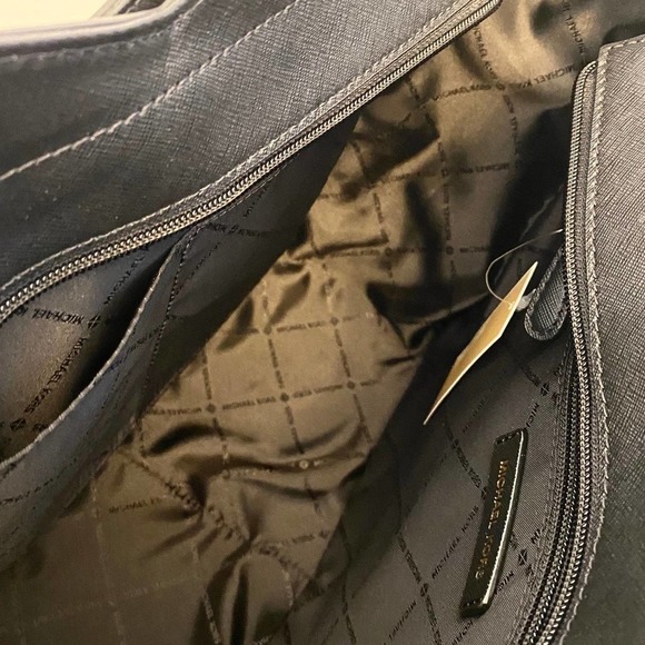 Michael Kors Purse jet set large chain tote shoulder bag & trifold wallet black - Picture 7 of 12